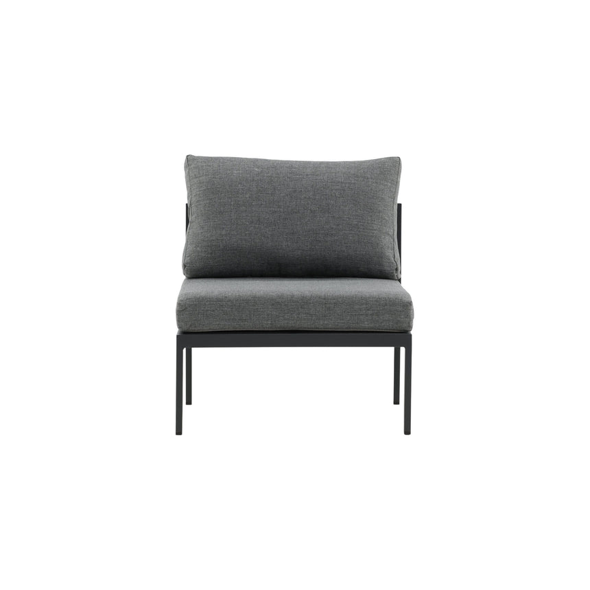 Copacabana Mittelteil - Schwarzes Alu / Graues Kissen - ZEN ZONE Furniture