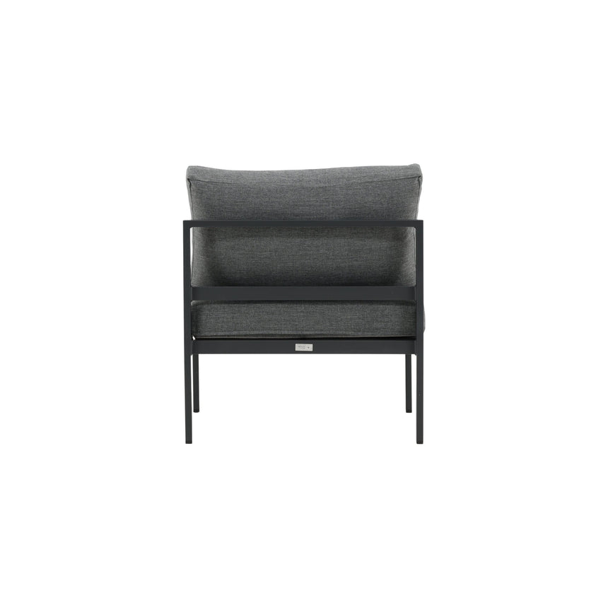 Copacabana Mittelteil - Schwarzes Alu / Graues Kissen - ZEN ZONE Furniture