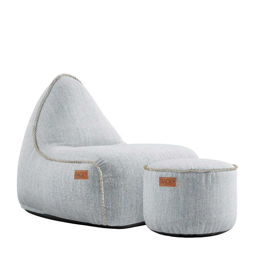 Cobana Lounge Chair White + Pouf - ZEN ZONE