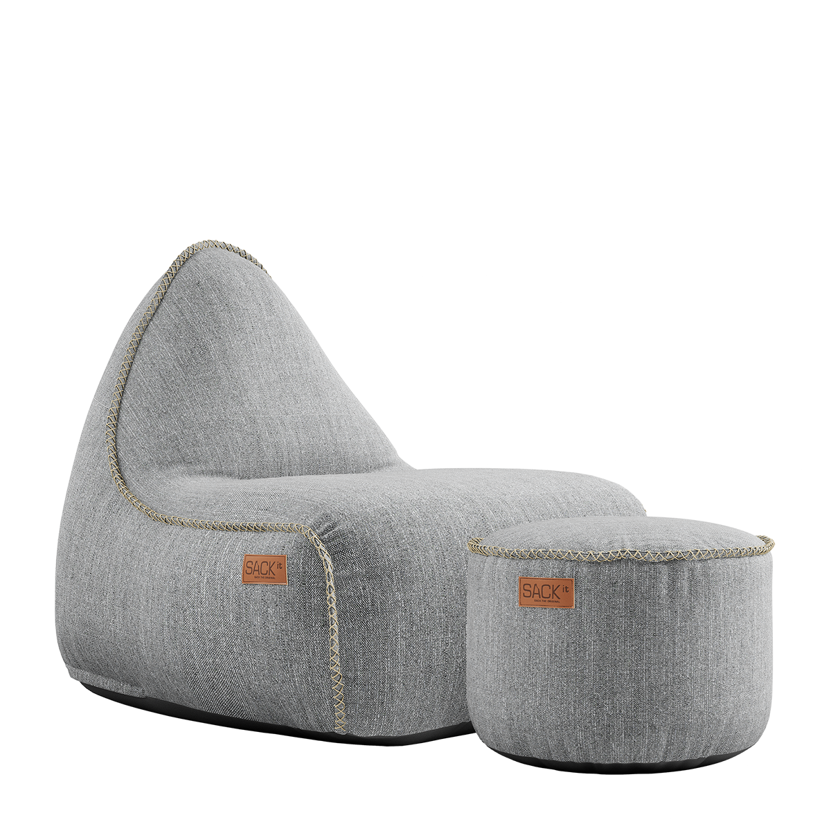 Cobana Lounge Chair Sand Melange + Pouf - ZEN ZONE