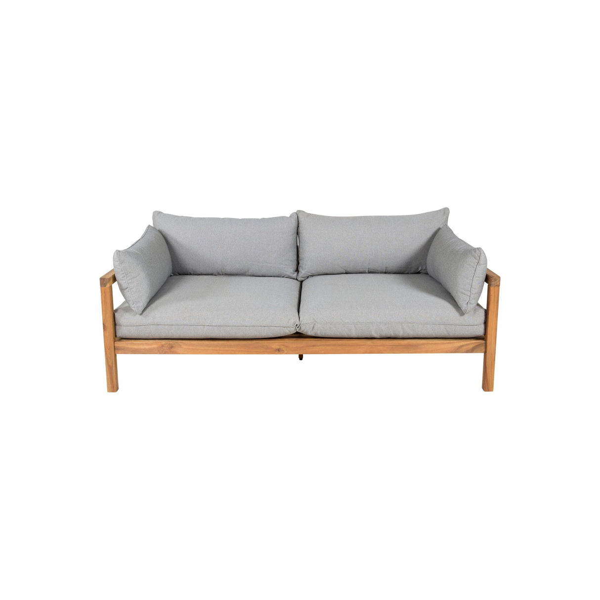 Marion 2-Sitzer Doppelsofabank - Grauer Stoff / Akazie - ZEN ZONE Furniture
