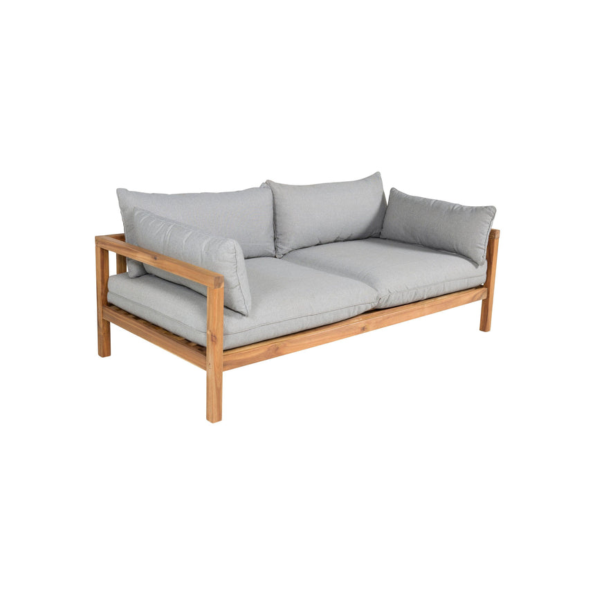 Marion 2-Sitzer Doppelsofabank - Grauer Stoff / Akazie - ZEN ZONE Furniture