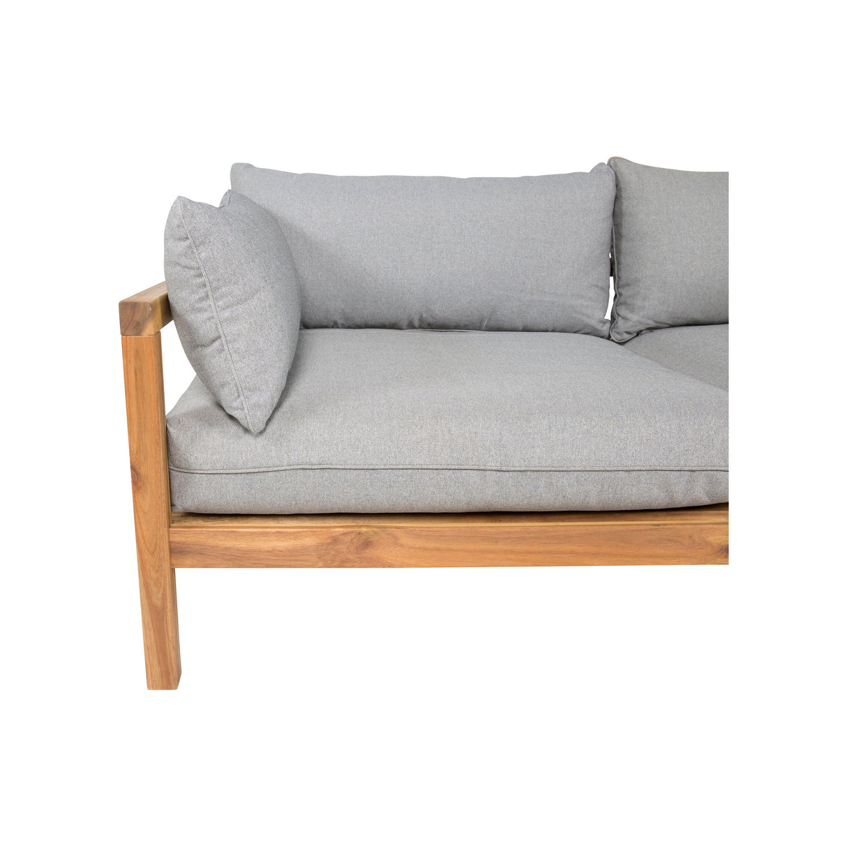 Marion 2-Sitzer Doppelsofabank - Grauer Stoff / Akazie - ZEN ZONE Furniture