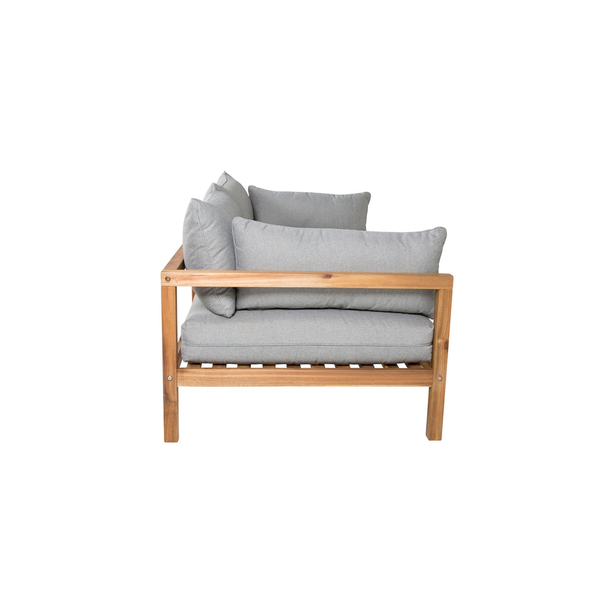 Marion 2-Sitzer Doppelsofabank - Grauer Stoff / Akazie - ZEN ZONE Furniture