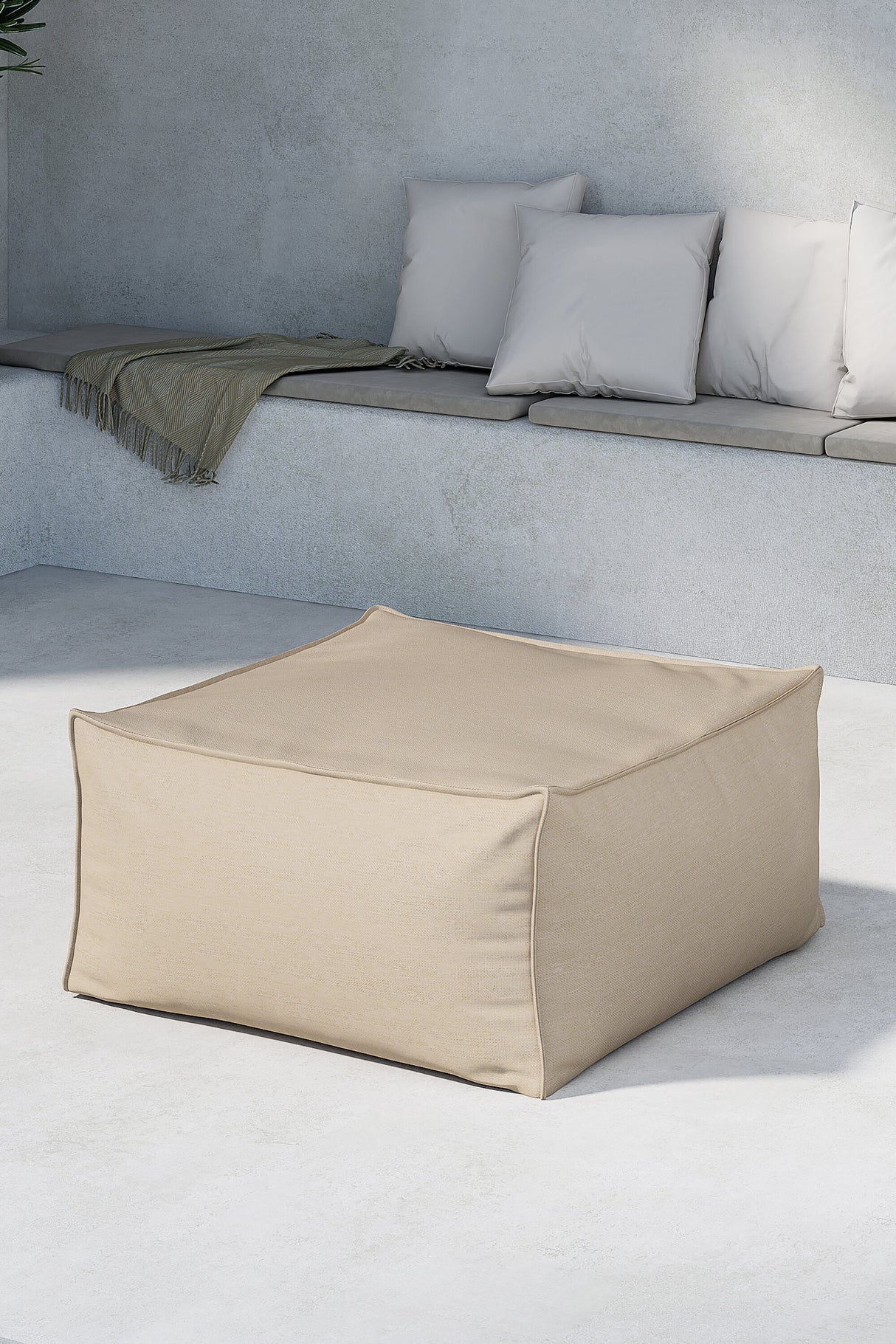 Rambo Lounge Sofa Pouf Beige - ZEN ZONE Furniture