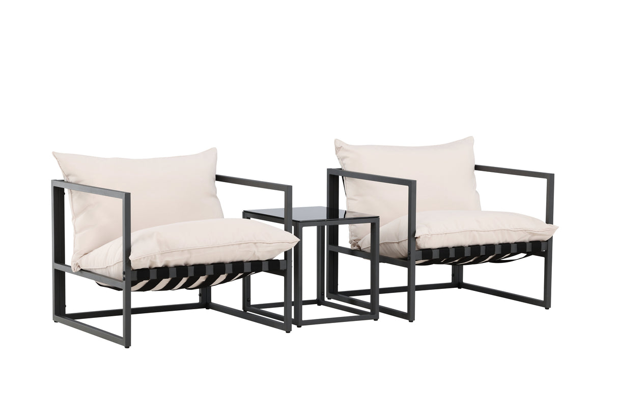 Messina Lounge Set Schwarz/Beige - ZEN ZONE Furniture