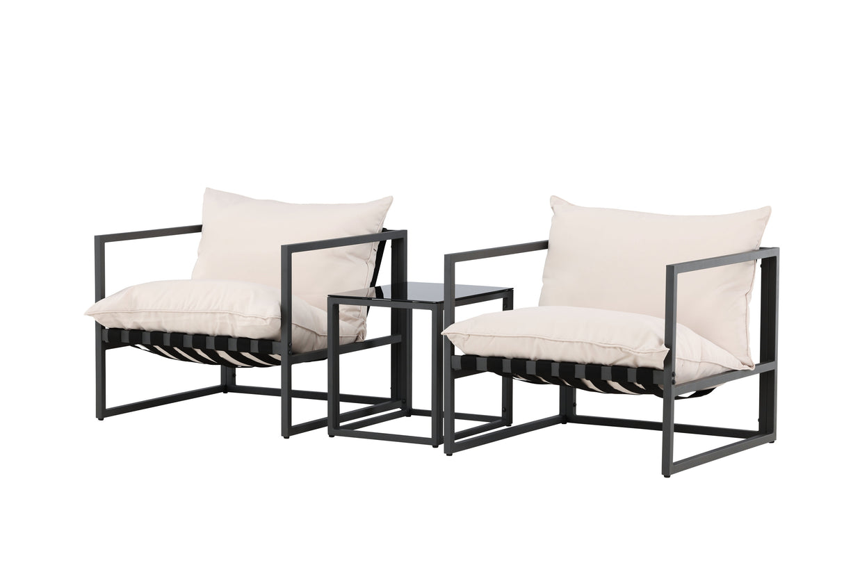 Messina Lounge Set Schwarz/Beige - ZEN ZONE Furniture
