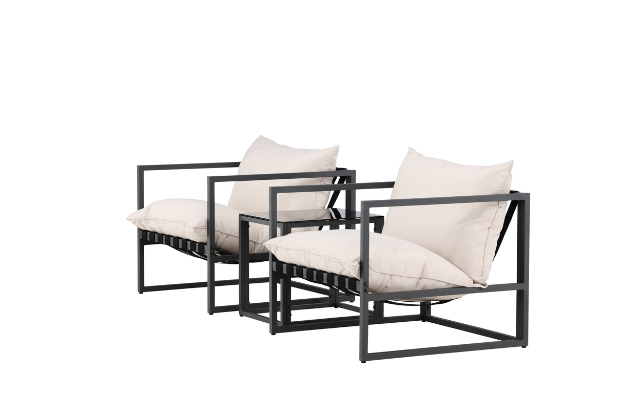 Messina Lounge Set Schwarz/Beige - ZEN ZONE Furniture