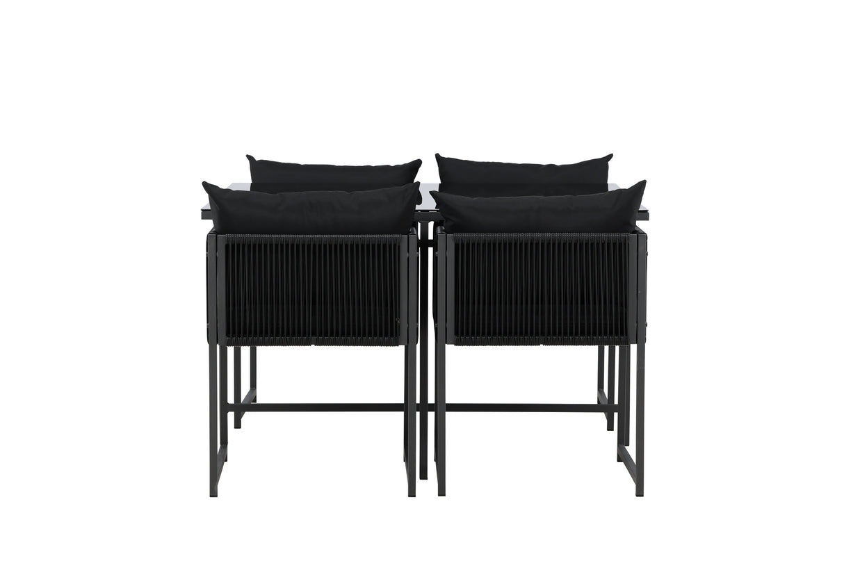 Noto Esstischset Schwarz / Schwarz - ZEN ZONE Furniture