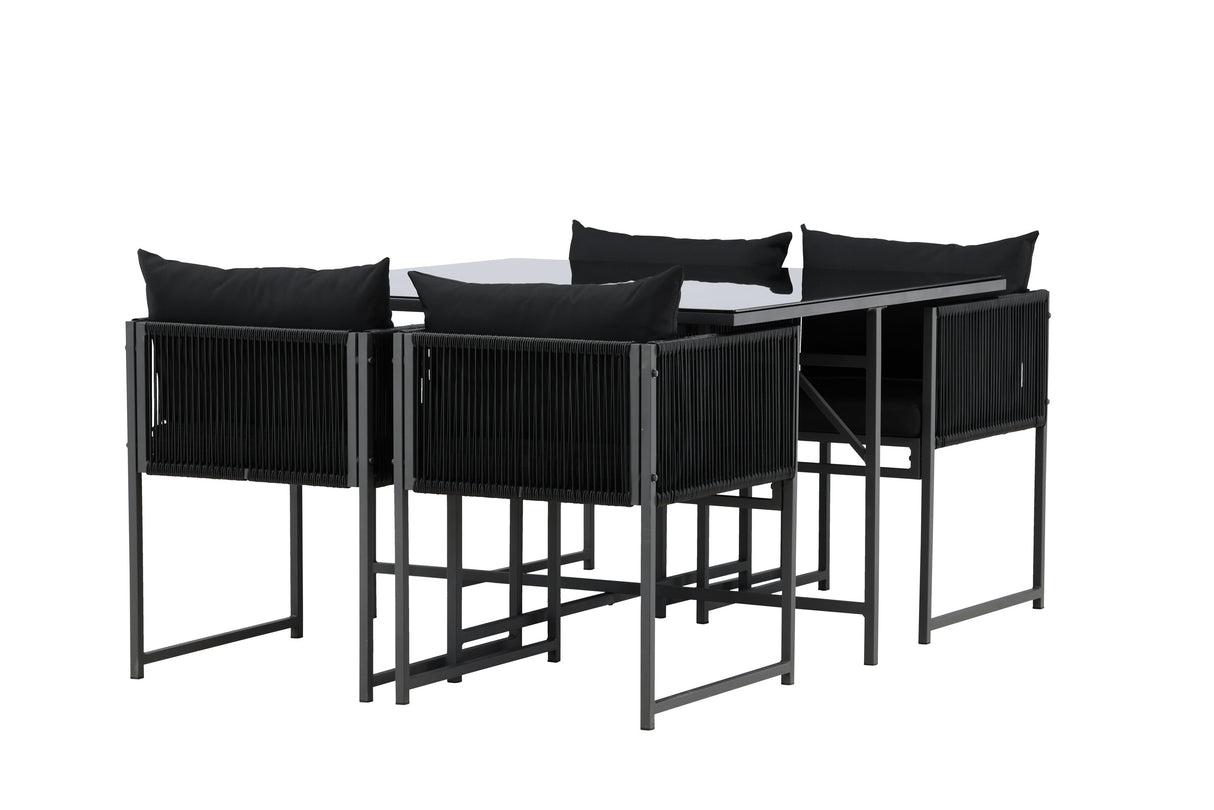 Noto Esstischset Schwarz / Schwarz - ZEN ZONE Furniture