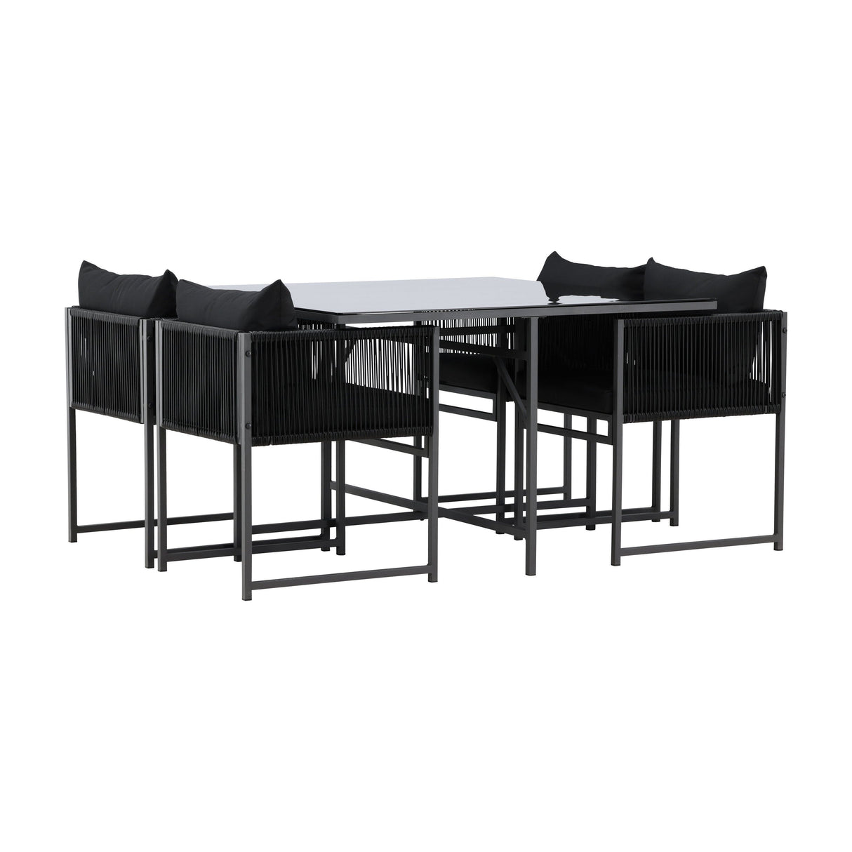 Noto Esstischset Schwarz / Schwarz - ZEN ZONE Furniture