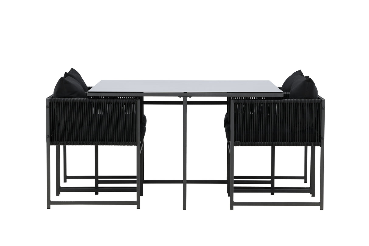 Noto Esstischset Schwarz / Schwarz - ZEN ZONE Furniture