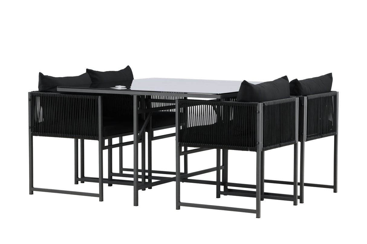 Noto Esstischset Schwarz / Schwarz - ZEN ZONE Furniture