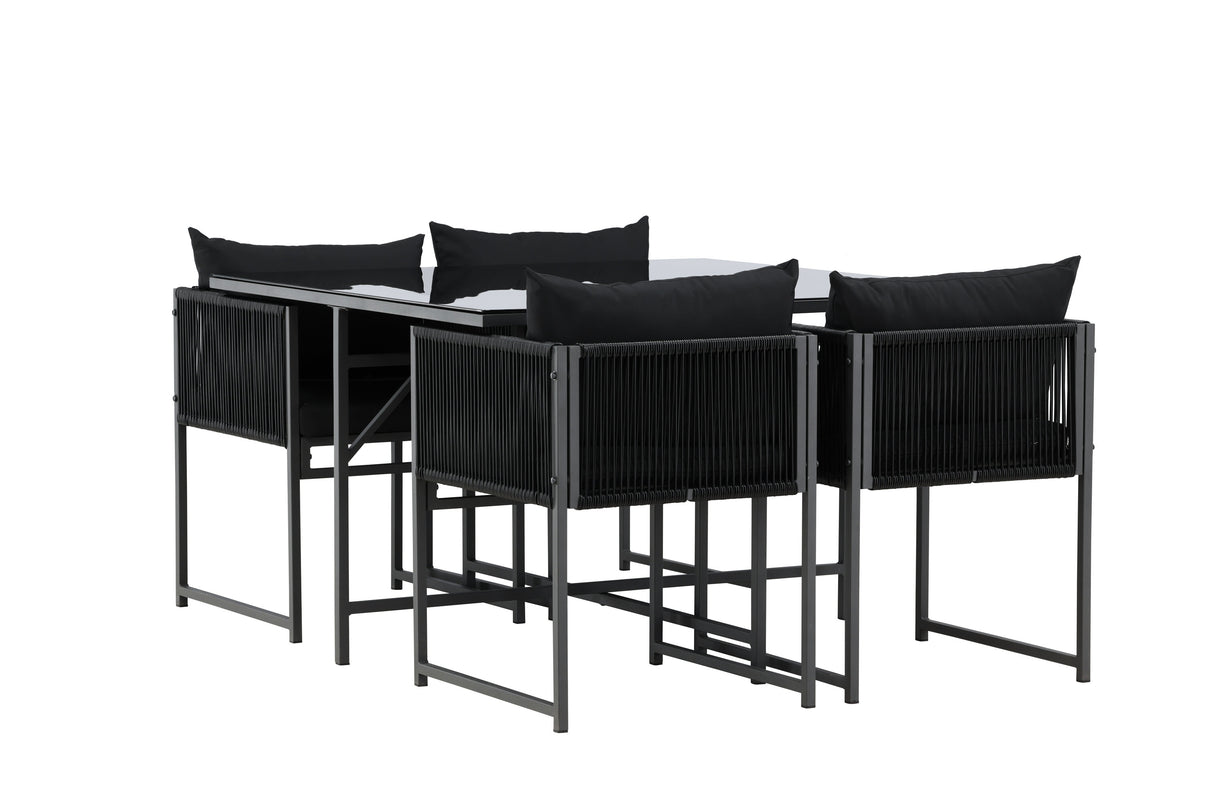 Noto Esstischset Schwarz / Schwarz - ZEN ZONE Furniture