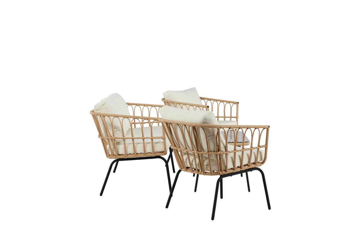 Ortigia Lounge Set Schwarz / Natur Rattan - ZEN ZONE Furniture