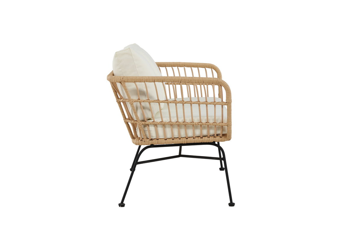 Isola Lounge Sofa Schwarz / Natur Rattan - ZEN ZONE Furniture