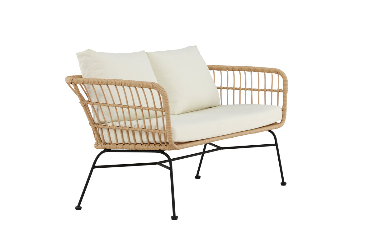 Isola Lounge Sofa Schwarz / Natur Rattan - ZEN ZONE Furniture