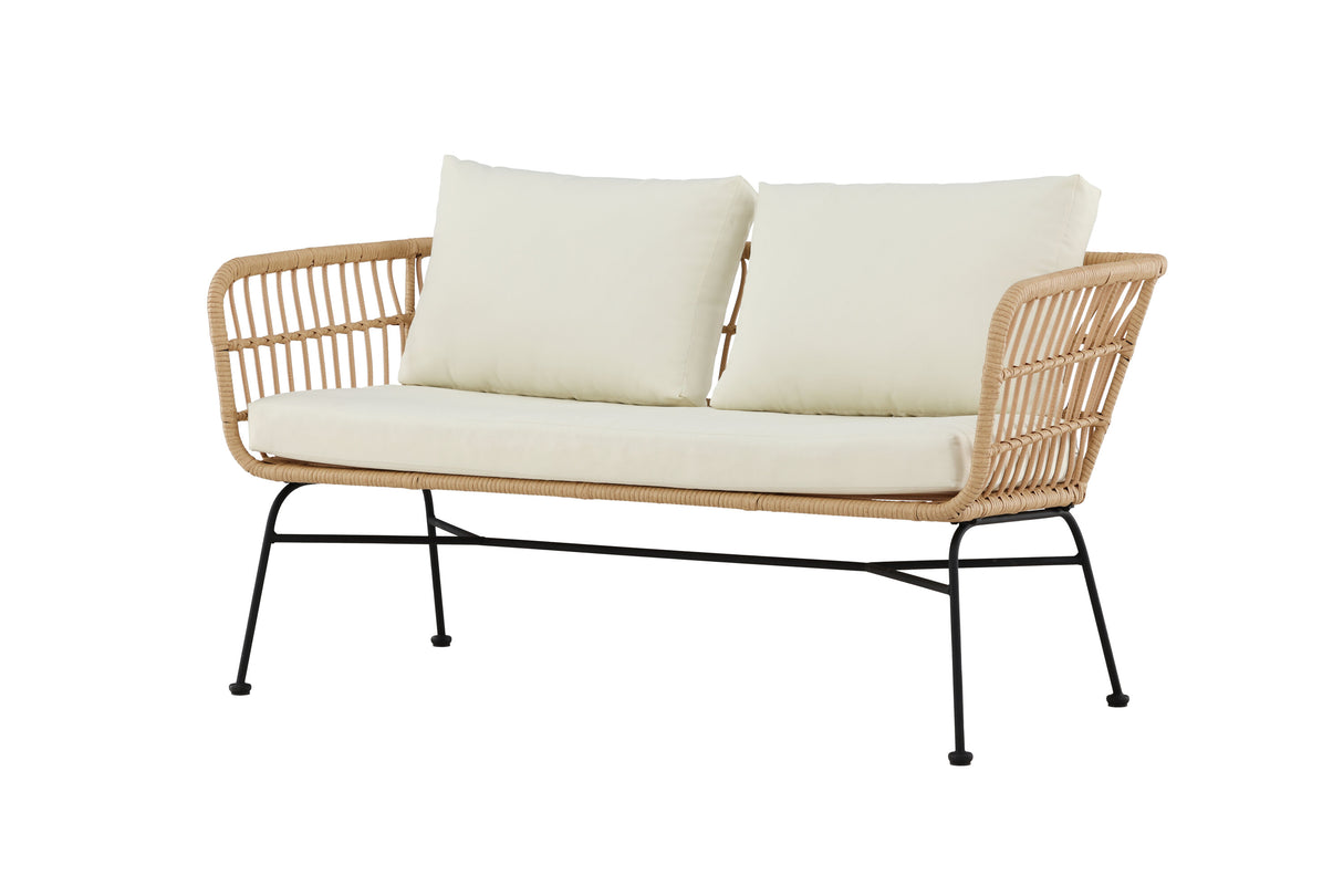 Isola Lounge Sofa Schwarz / Natur Rattan - ZEN ZONE Furniture