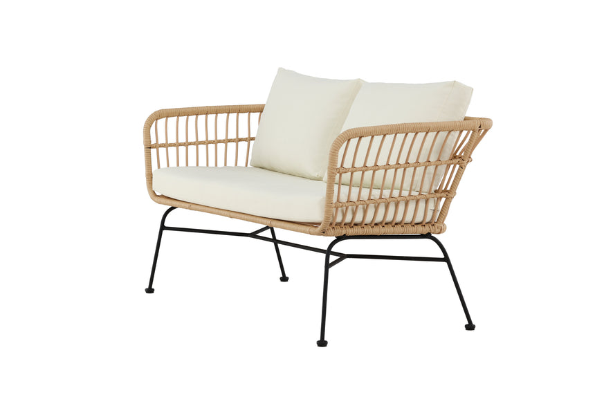 Isola Lounge Sofa Schwarz / Natur Rattan - ZEN ZONE Furniture