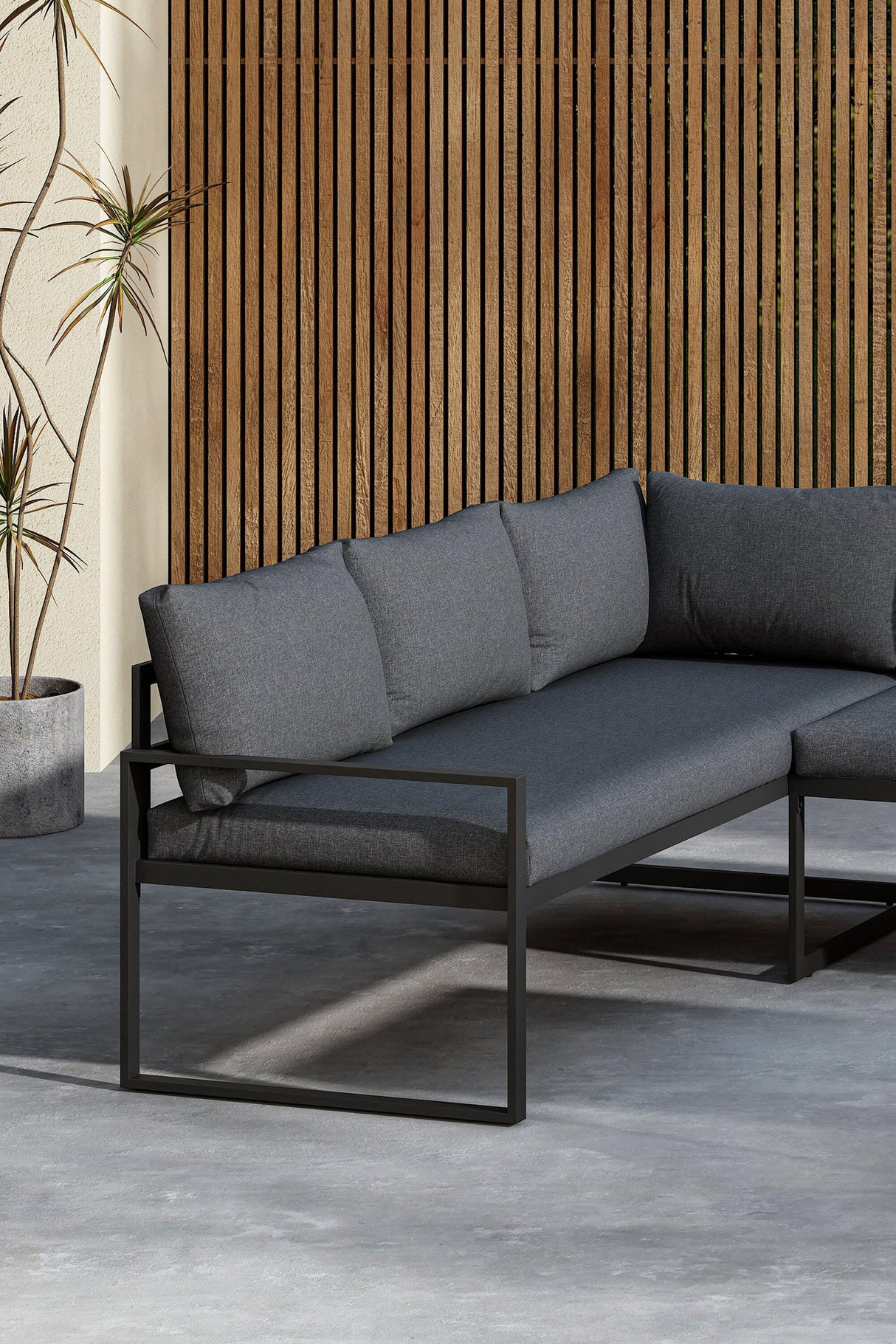 Zingaro Ecksofa-Set Schwarz / Grau - ZEN ZONE Furniture