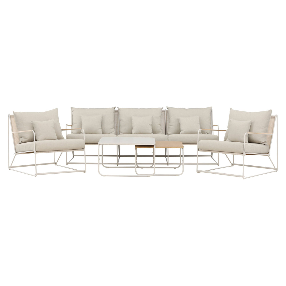 Palazzo Sofa Set Beige / Beige - ZEN ZONE Furniture