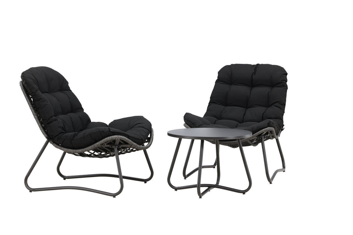 Cala Lounge Set Grau / Schwarz - ZEN ZONE Furniture