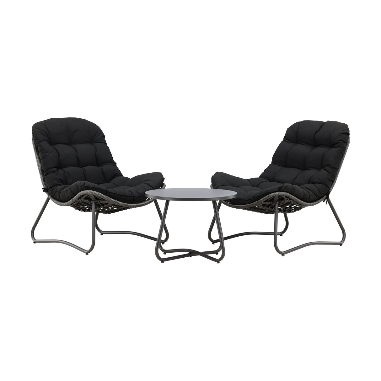 Cala Lounge Set Grau / Schwarz - ZEN ZONE Furniture