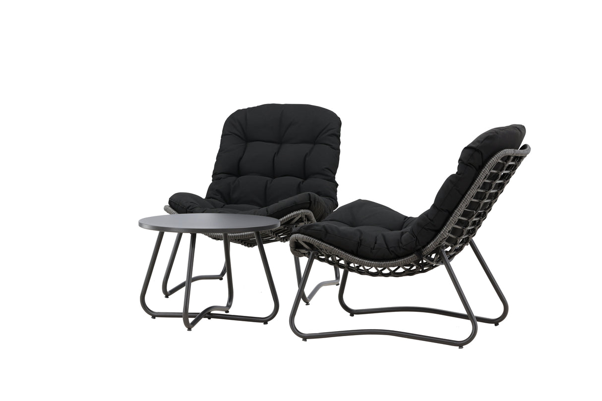 Cala Lounge Set Grau / Schwarz - ZEN ZONE Furniture