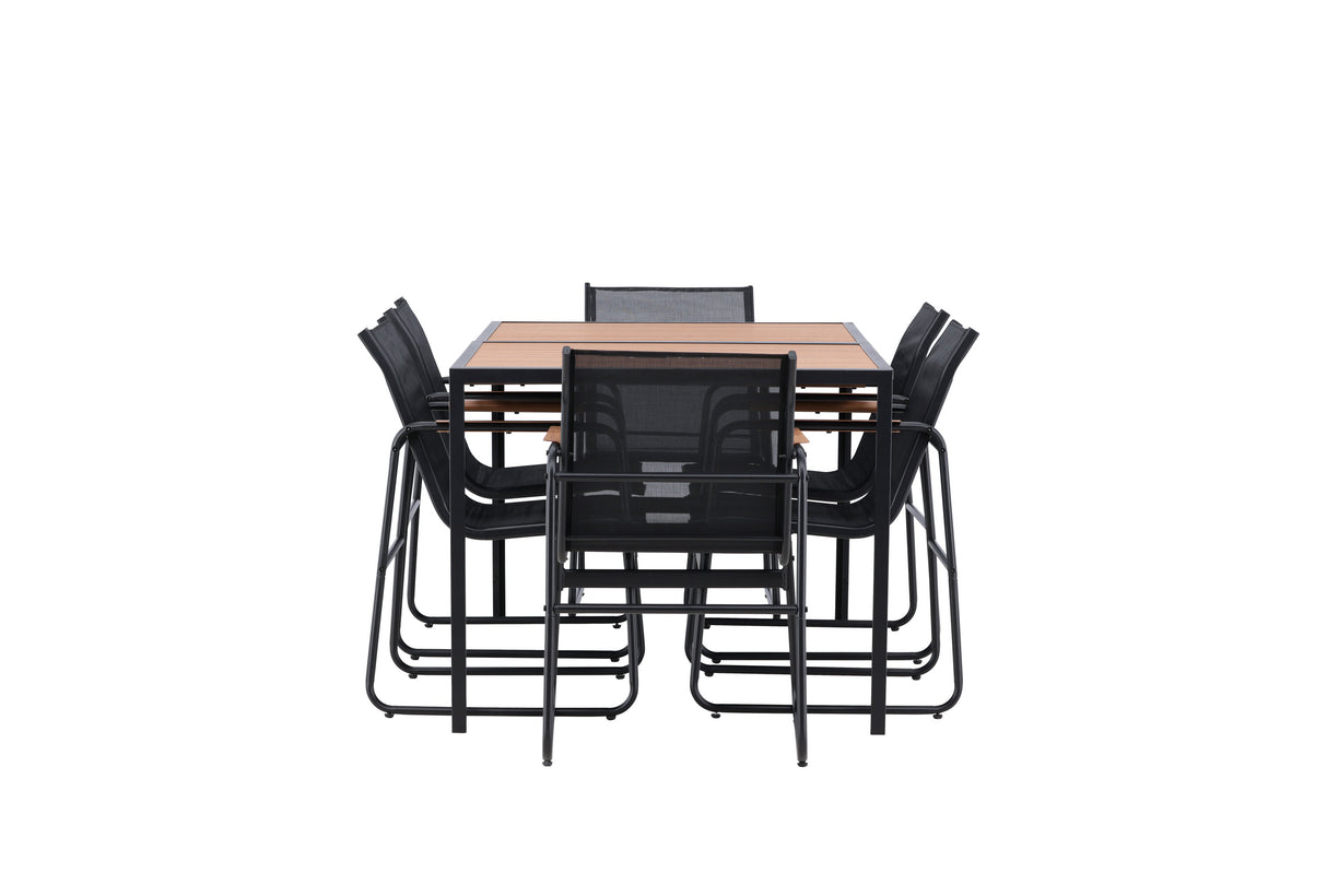 Lampedusa Esstischset Schwarz / Braun - ZEN ZONE Furniture