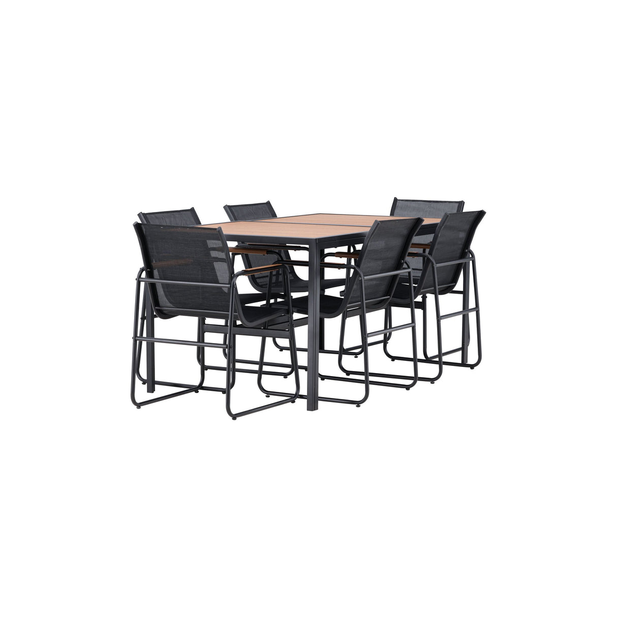 Lampedusa Esstischset Schwarz / Braun - ZEN ZONE Furniture