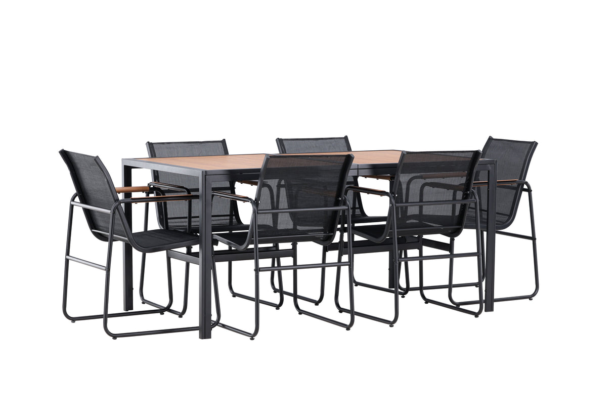 Lampedusa Esstischset Schwarz / Braun - ZEN ZONE Furniture
