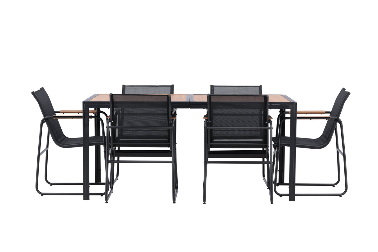 Lampedusa Esstischset Schwarz / Braun - ZEN ZONE Furniture