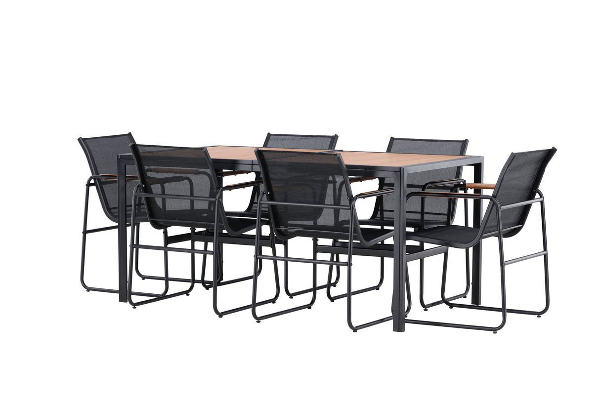 Lampedusa Esstischset Schwarz / Braun - ZEN ZONE Furniture
