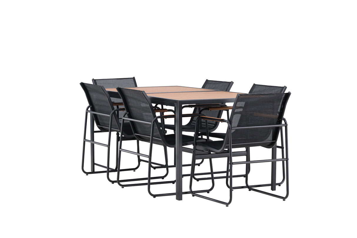 Lampedusa Esstischset Schwarz / Braun - ZEN ZONE Furniture
