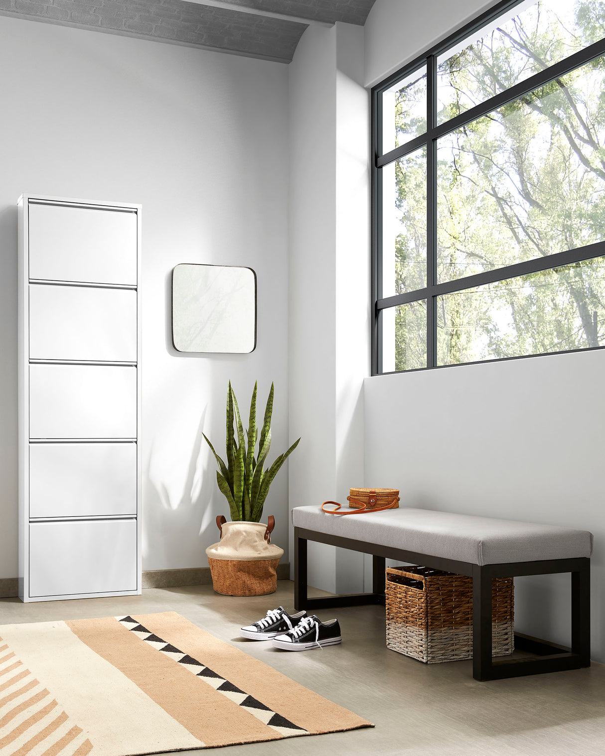 Loya Polsterbank in Grau 128 cm - ZEN ZONE Furniture