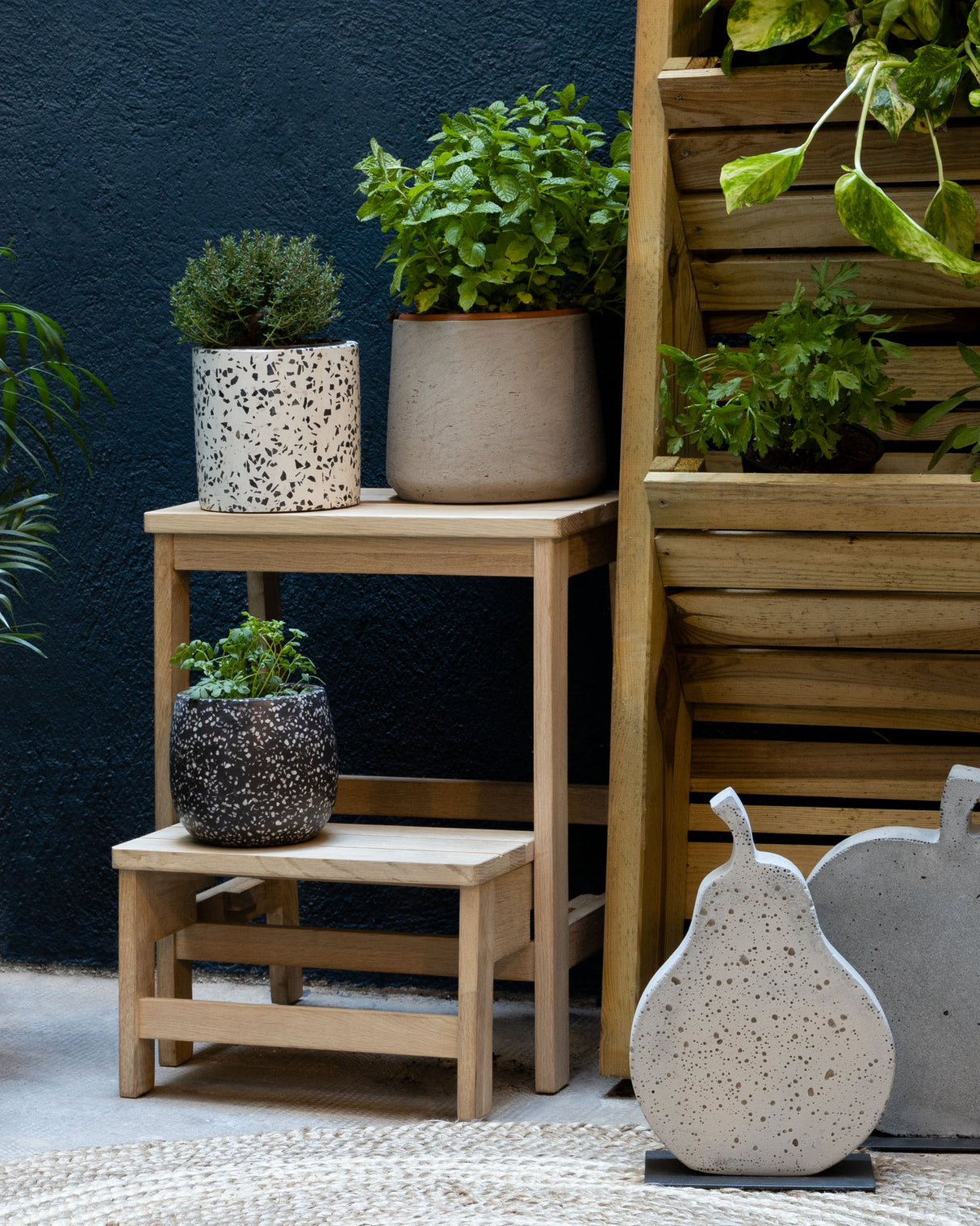 Hocker mit Leiter Nell 40 x 43 cm - ZEN ZONE Furniture