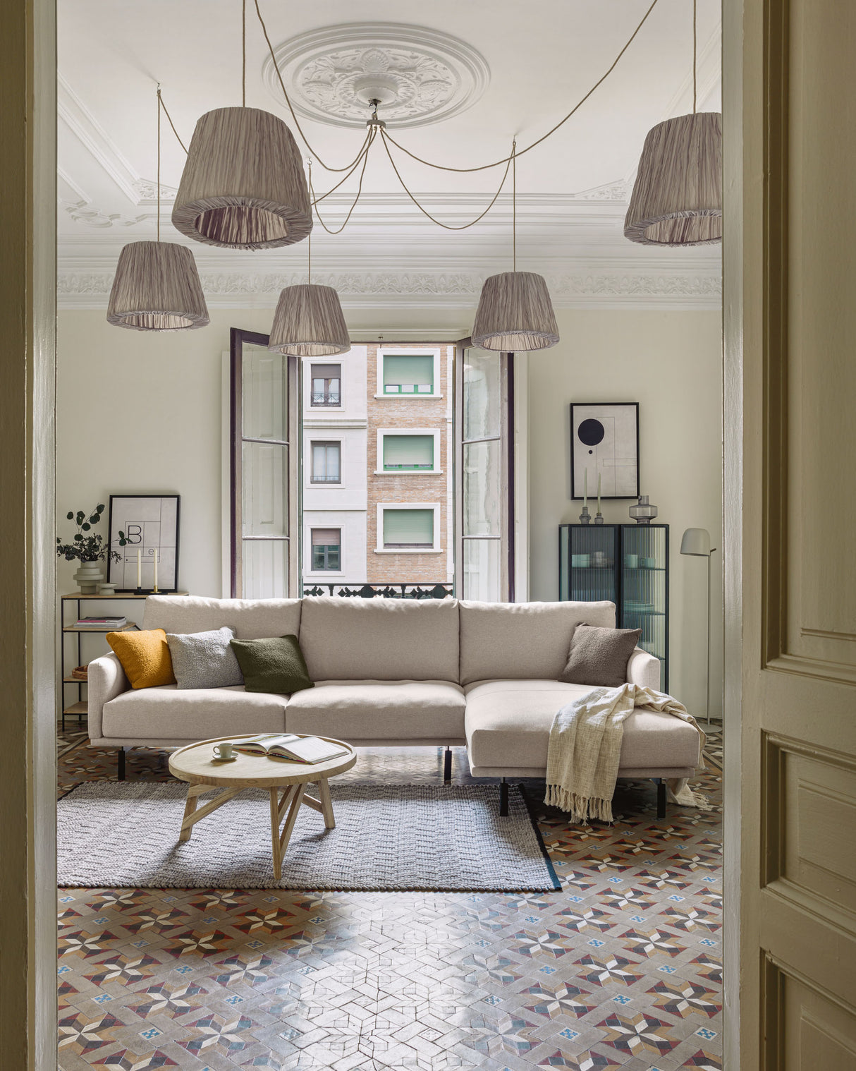 Galene 4-Sitzer Sofa beige mit Chaiselongue rechts 314 cm - ZEN ZONE Furniture