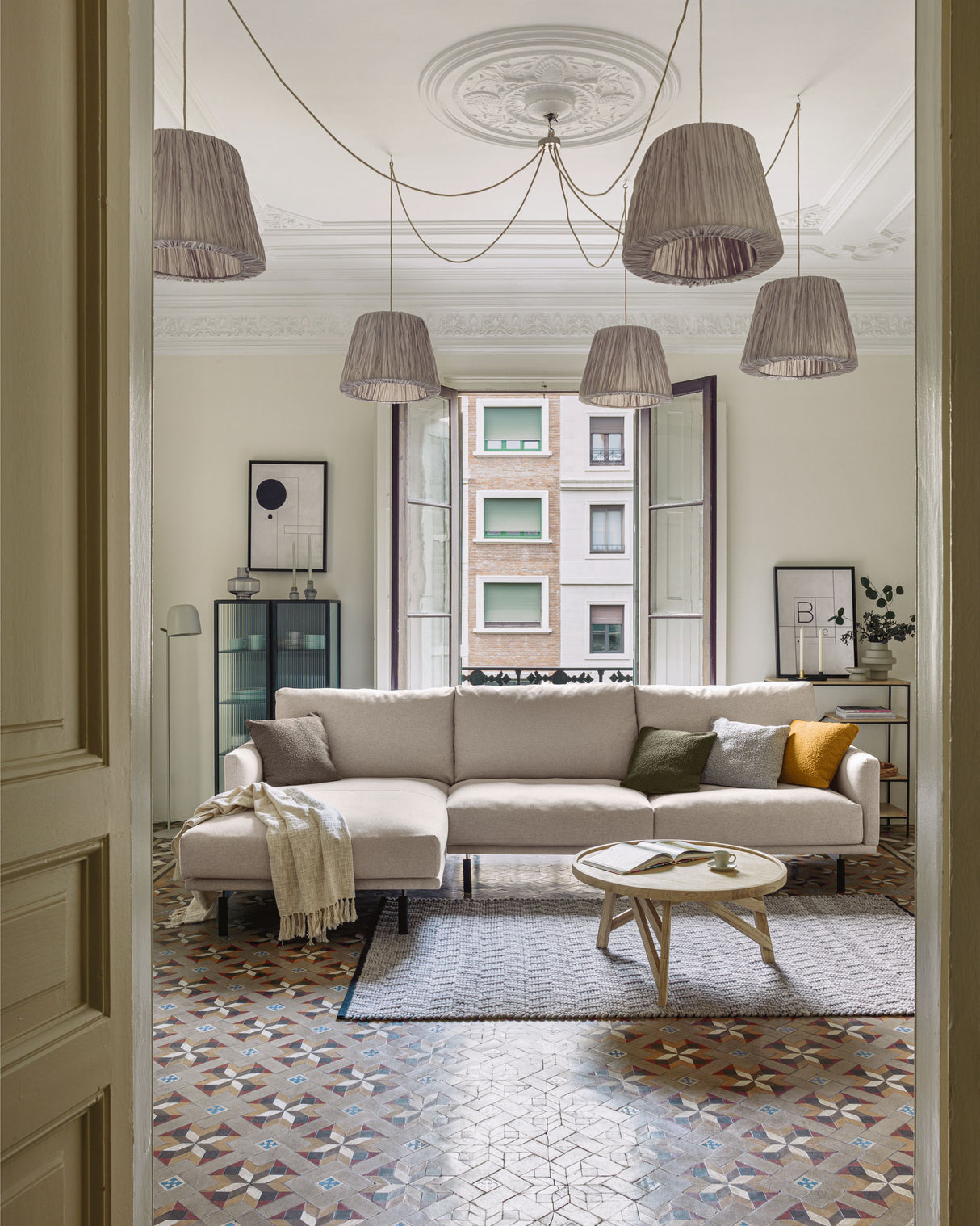 Galene 4-Sitzer Sofa beige mit Chaiselongue links 314 cm - ZEN ZONE Furniture