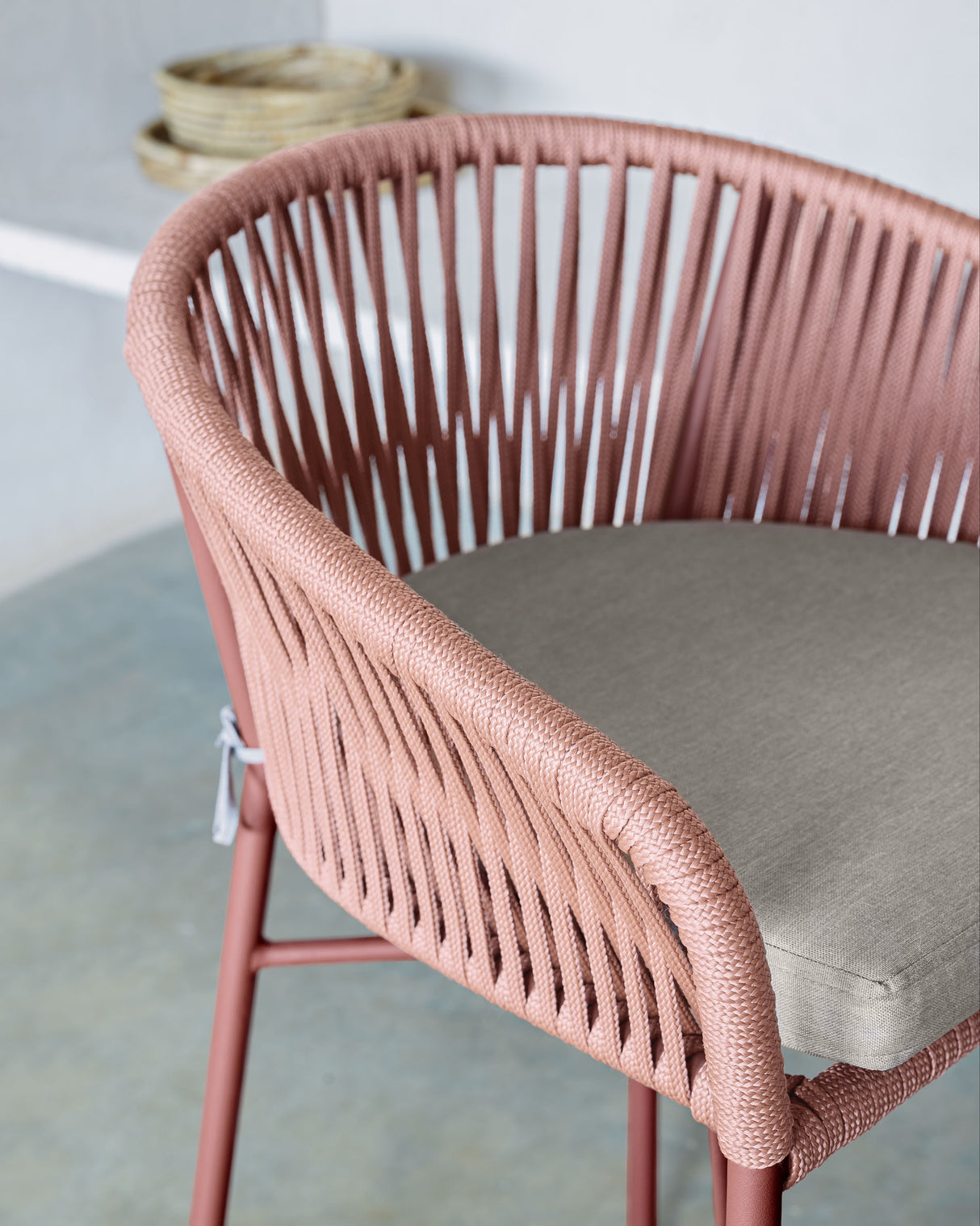 Yanet stapelbarer Hocker aus Seil in Terrakotta Höhe 65 cm - ZEN ZONE Furniture