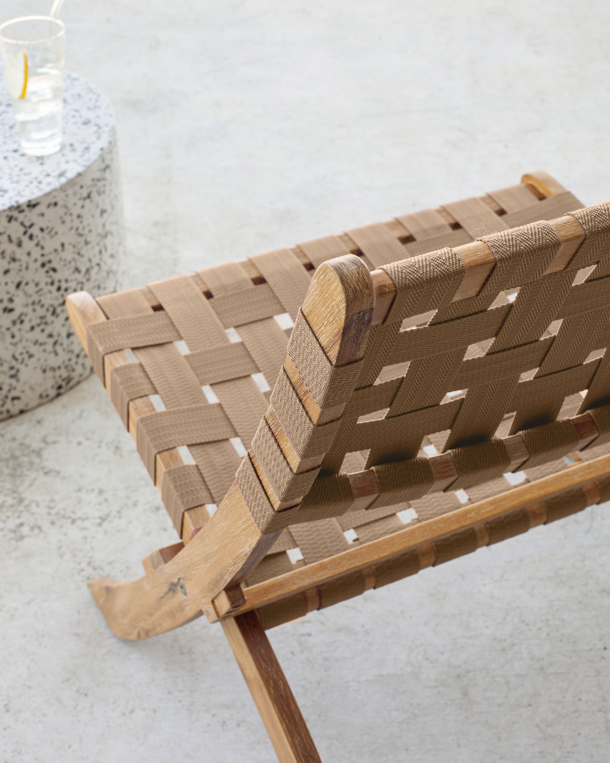 Chabeli Klappstuhl aus Akazienholz und mit beigem Seil FSC 100% - ZEN ZONE Furniture