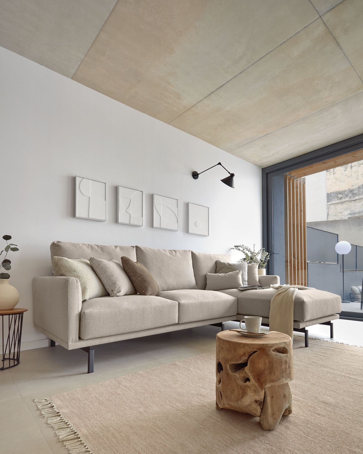 Galene Kissenbezug beige 45 x 45 cm - ZEN ZONE Furniture