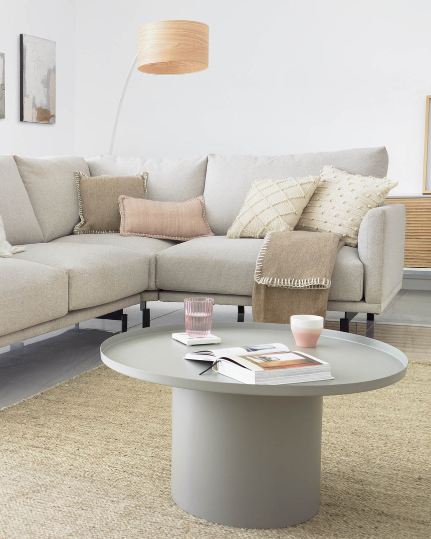 Fleksa runder Beistelltisch aus Metall grau Ø 72 cm - ZEN ZONE Furniture