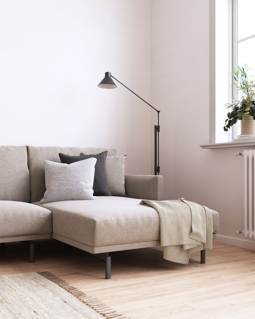 Galene 4-Sitzer Sofa beige mit Chaiselongue rechts 314 cm - ZEN ZONE Furniture