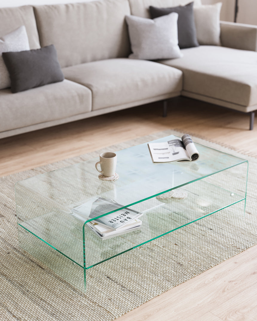 Burano Couchtisch aus Glas 110 x 55 cm - ZEN ZONE Furniture