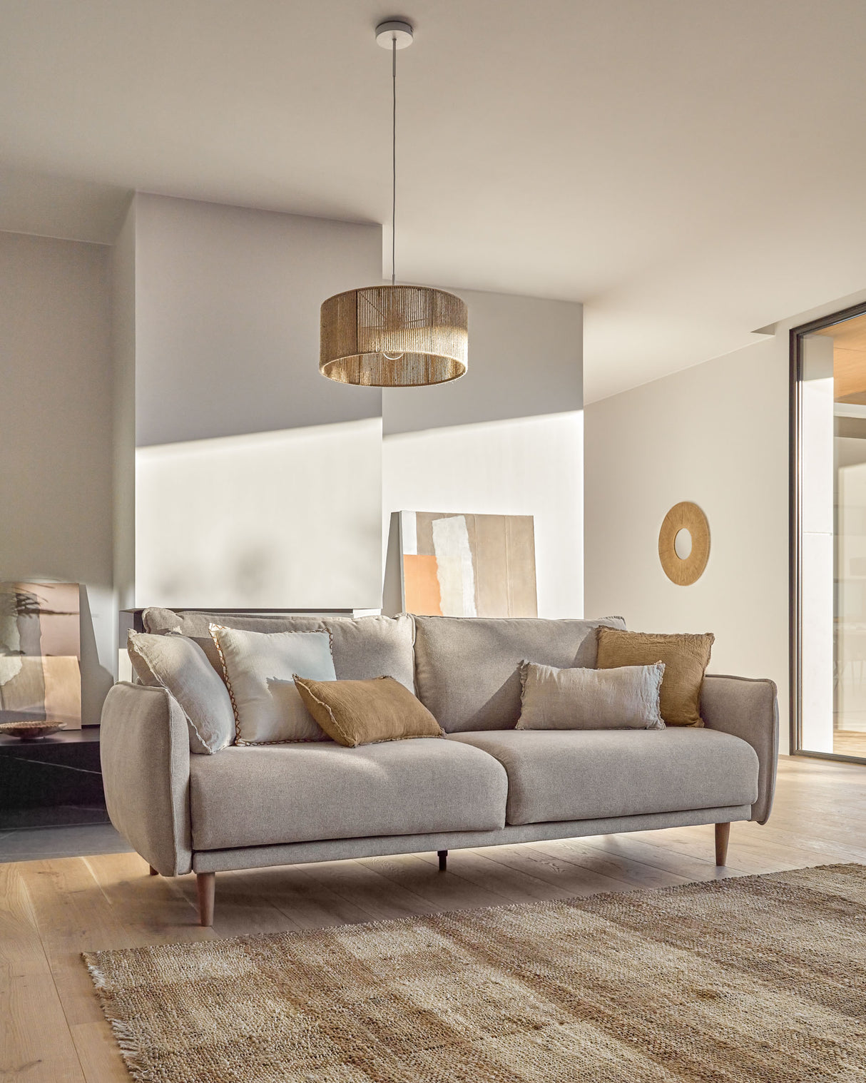 Sofa Carlota für 3 Sitzer beige 213 cm - ZEN ZONE Furniture