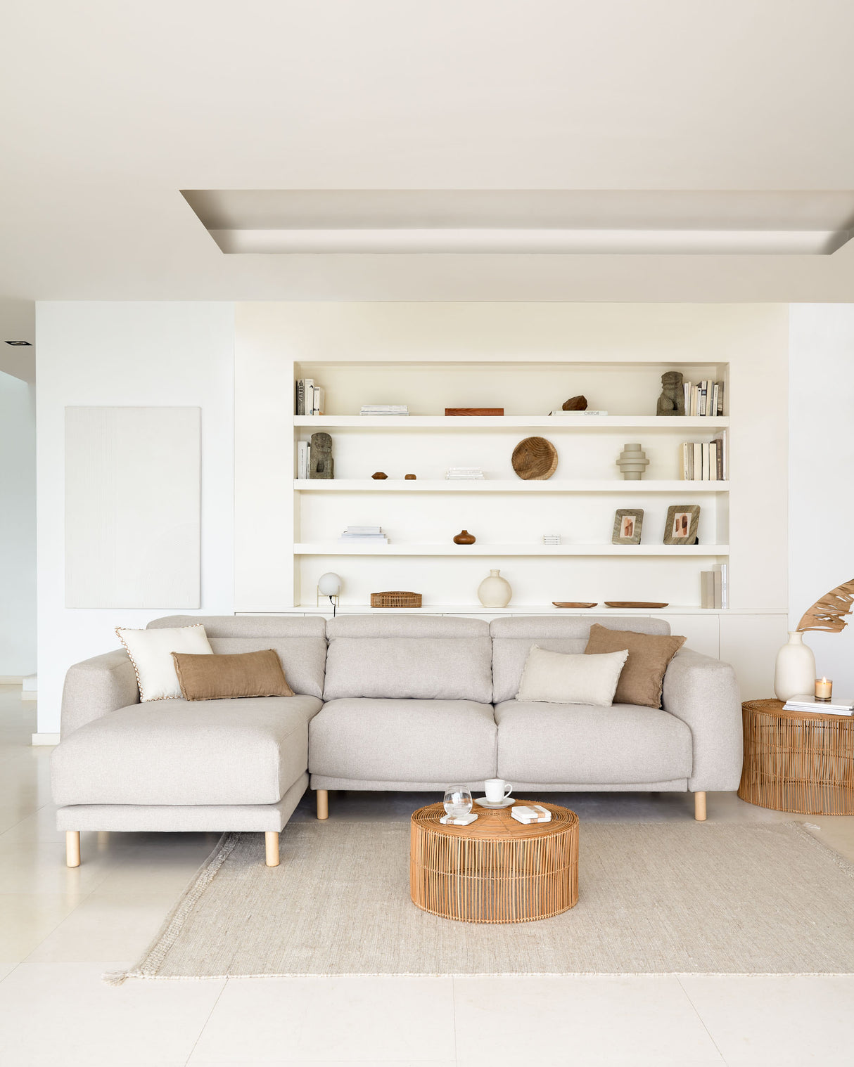 Singa 3-Sitzer Sofa mit Chaiselongue links beige 296 cm - ZEN ZONE Furniture