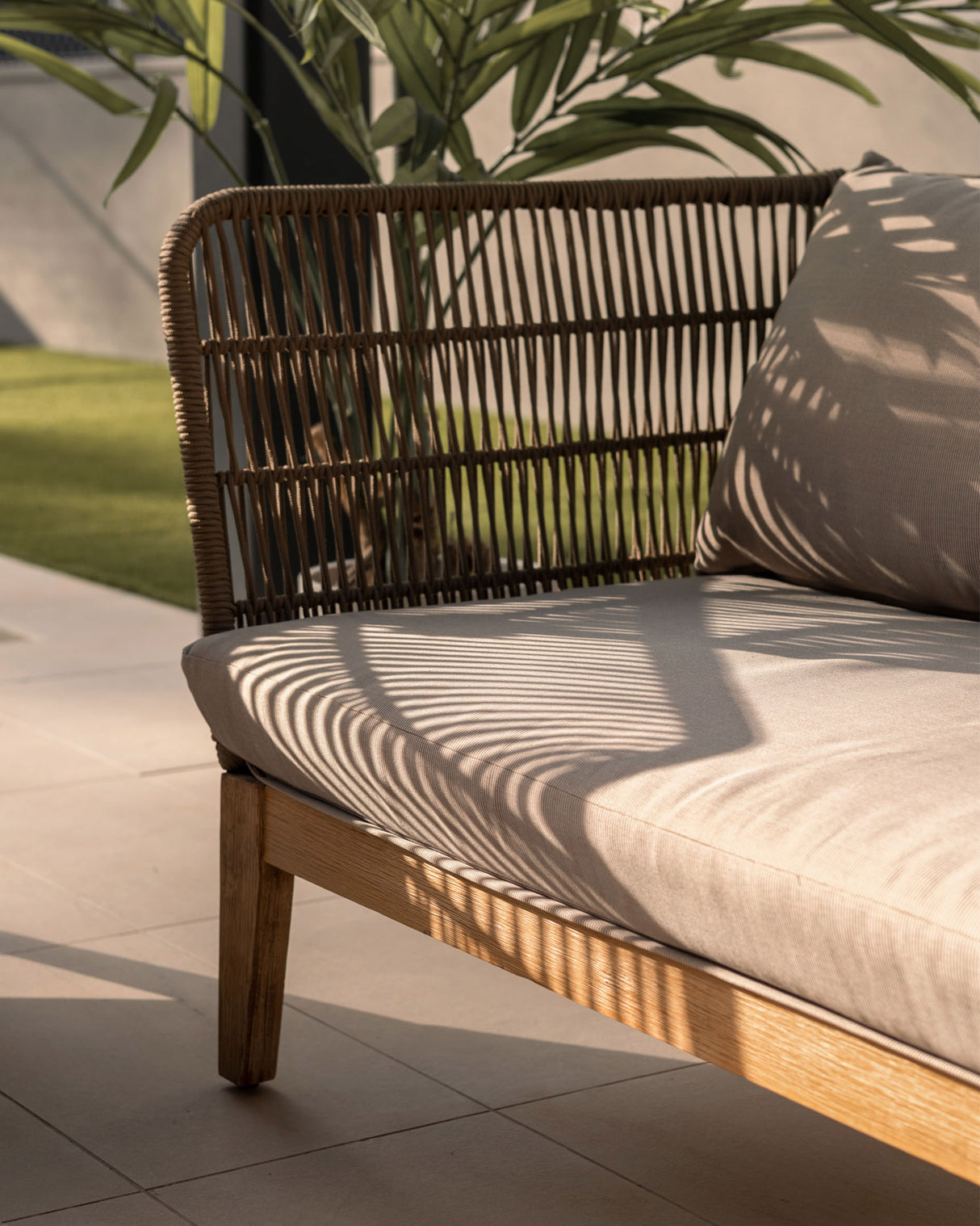 Belleny 3-Sitzer-Sofa aus Seil in Beige und massivem Akazienholz FSC 100% 176 cm - ZEN ZONE Furniture