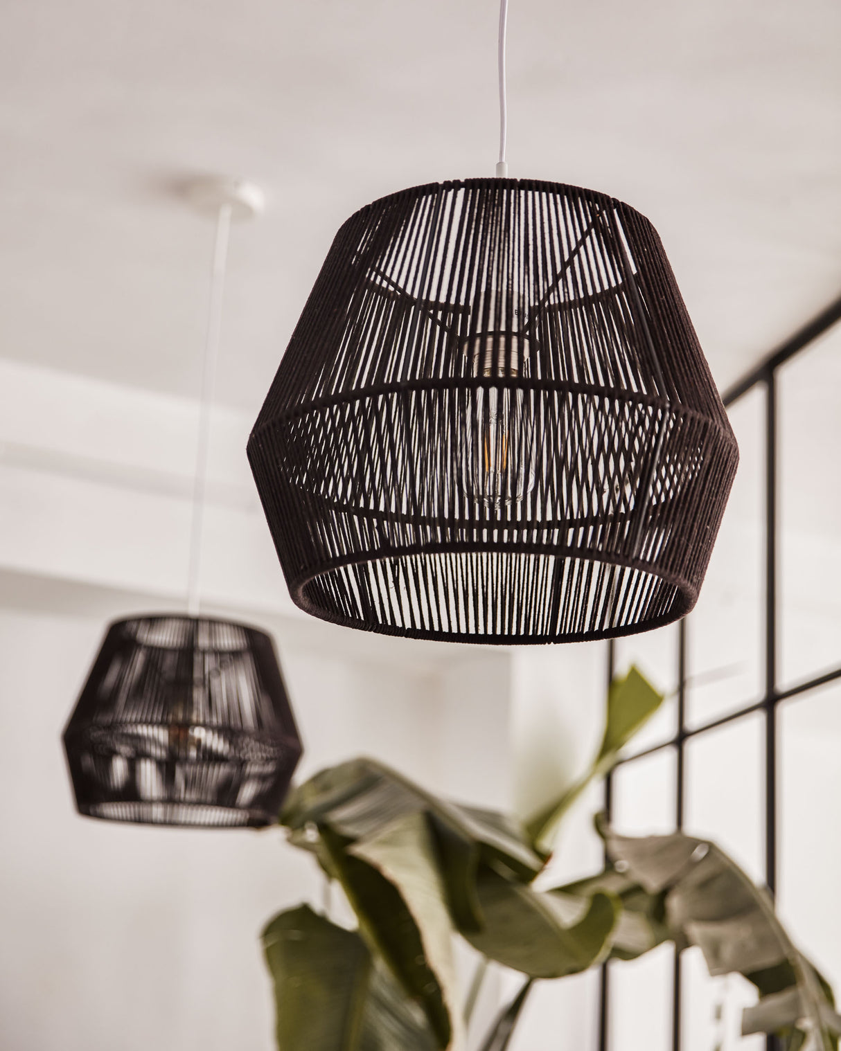 Cantia Lampenschirm für Deckenlampe aus Baumwolle schwarz Ø 36,5 cm - ZEN ZONE Furniture