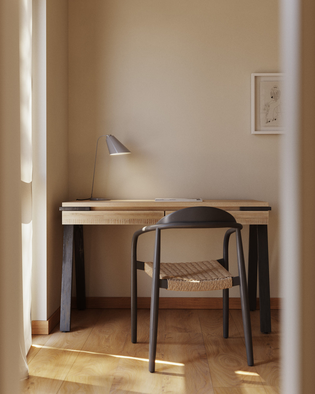 Nina stapelbarer Stuhl aus massivem Akazienholz und Papierseil beige - ZEN ZONE Furniture