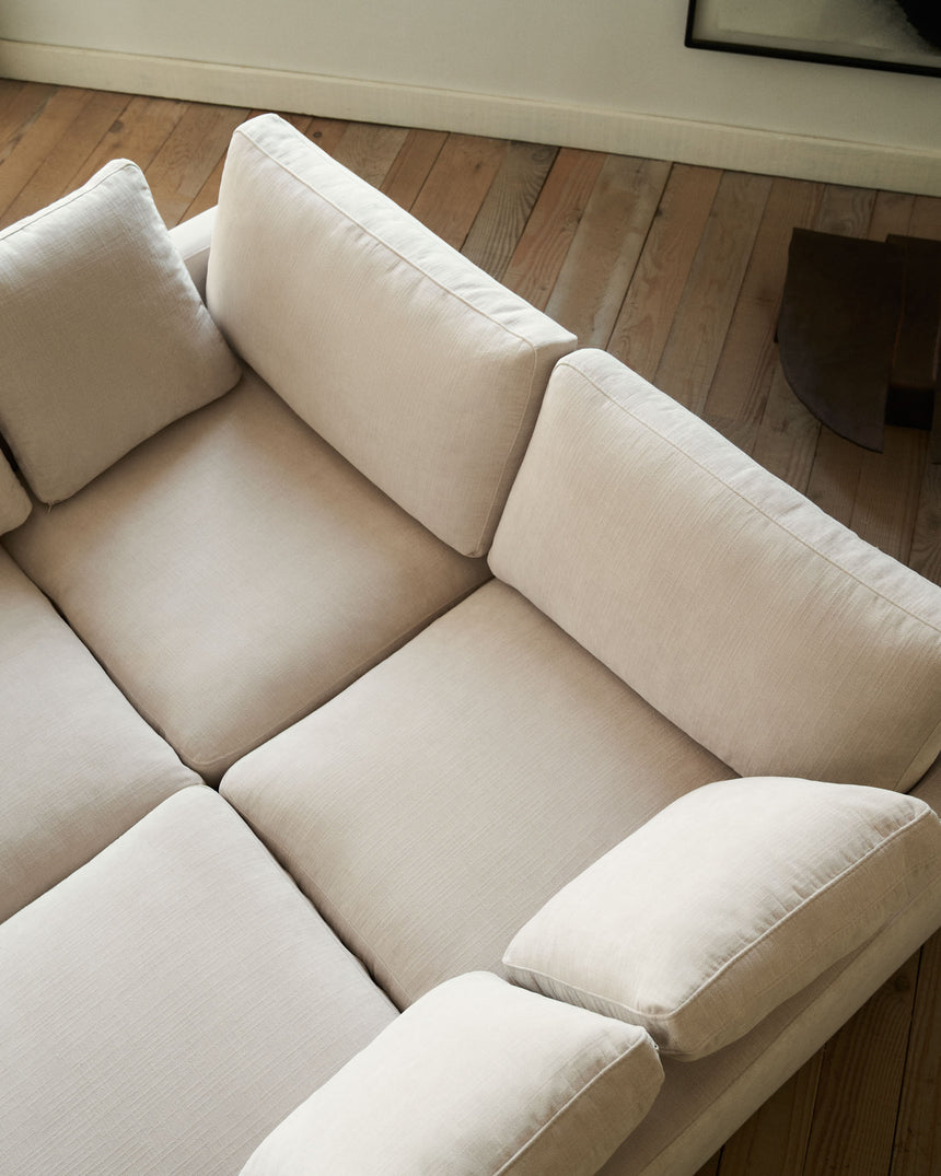 Gala 3-Sitzer Sofa mit doppelter Chaiselongue beige 210 cm - ZEN ZONE Furniture